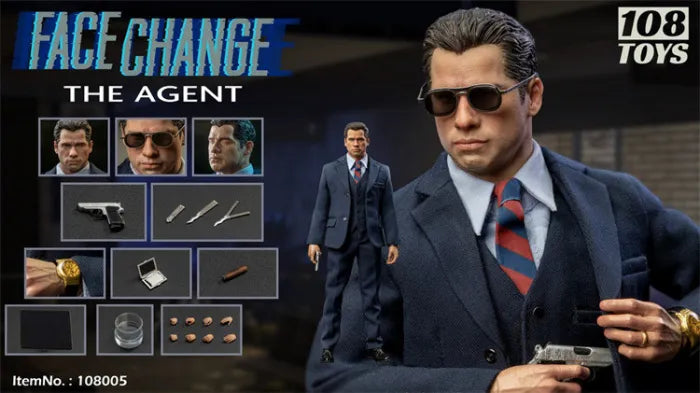 Load image into Gallery viewer, Face Change - The Agent - Metal Silver Colored Glasses
