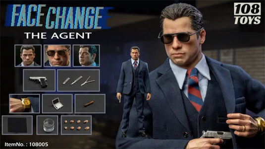 Face Change - The Agent - Metal Silver Colored Glasses
