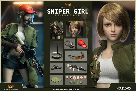 Sniper Girl - Green Wired Female Coat w/Hood