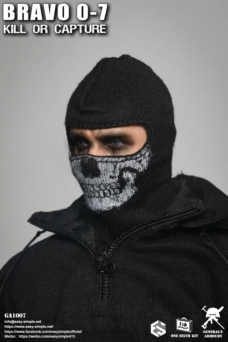 Load image into Gallery viewer, Bravo 0-7 Kill Or Capture - Black Skull Balaclava
