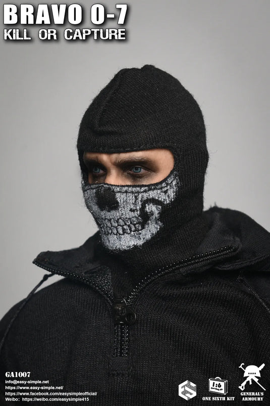 Bravo 0-7 Kill Or Capture - Black Skull Balaclava