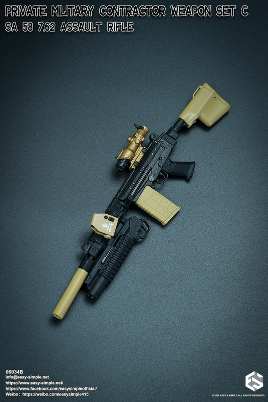 PMC - Black & Tan SA-58 Rifle w/Attachment Set