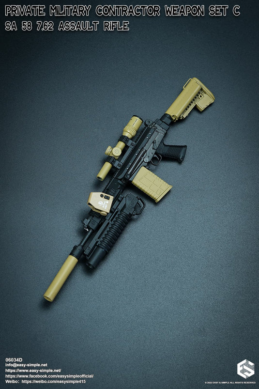 PMC - Black & Tan SA-58 Rifle w/Attachment Set