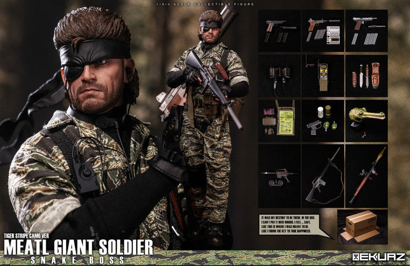 Load image into Gallery viewer, Metal Giant Soldier - Snake - Tiger Stripe Camo - MINT IN BOX
