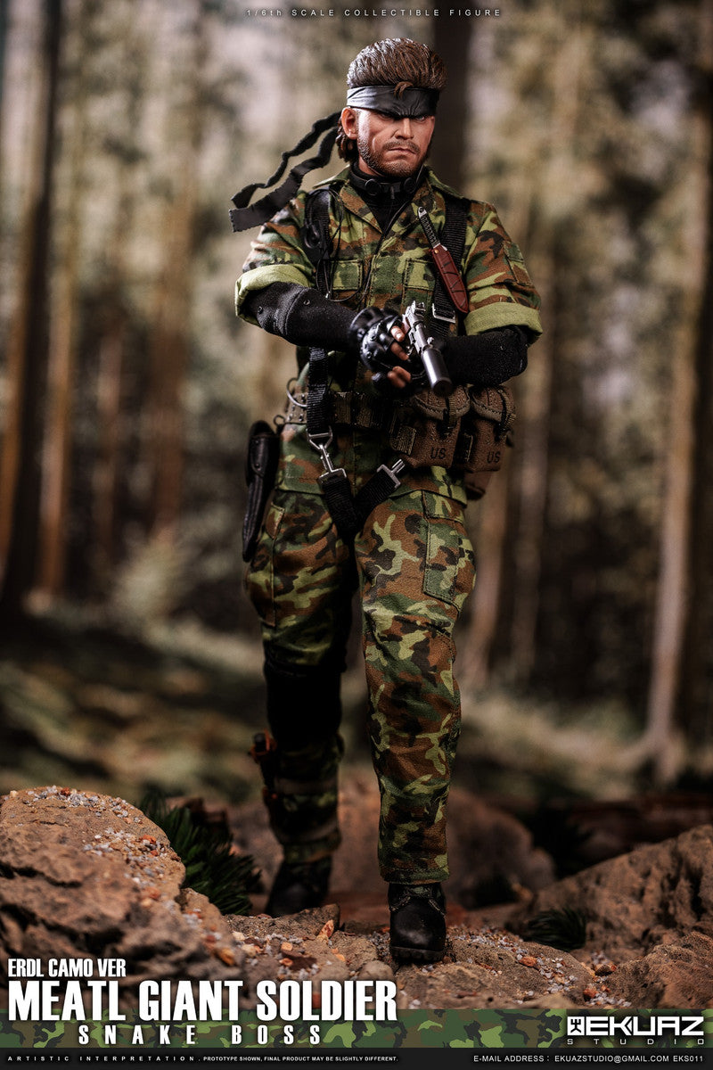 Load image into Gallery viewer, Metal Giant Soldier - Snake - ERDL Camo - MINT IN BOX

