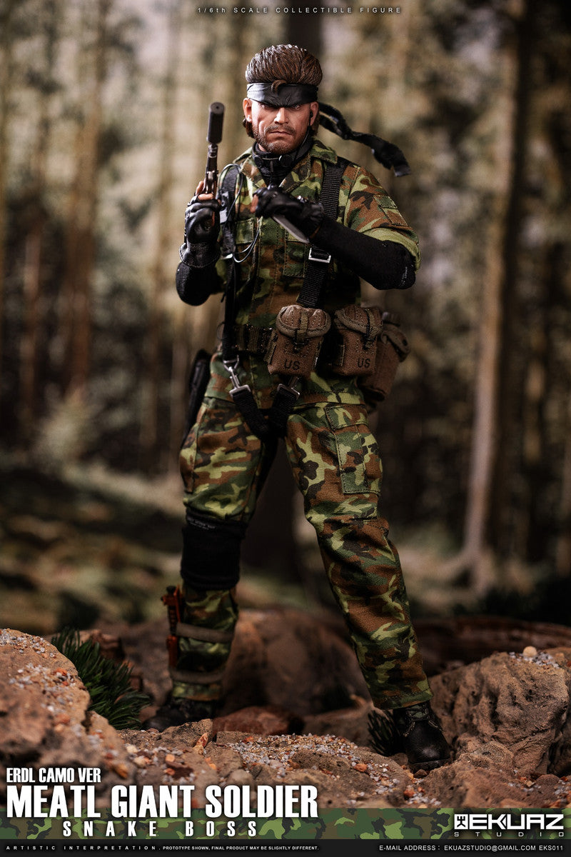 Load image into Gallery viewer, Metal Giant Soldier - Snake - ERDL Camo - MINT IN BOX
