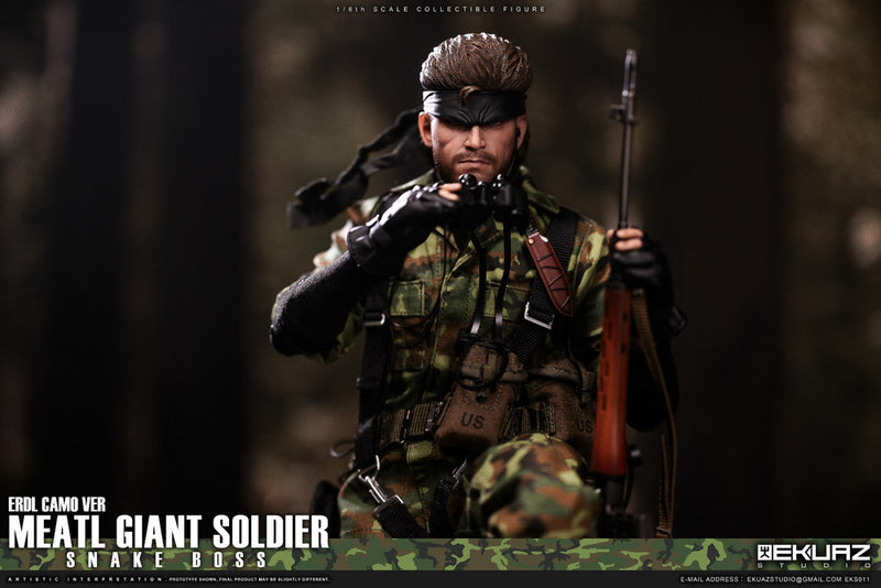 Load image into Gallery viewer, Metal Giant Soldier - Snake - ERDL Camo - MINT IN BOX
