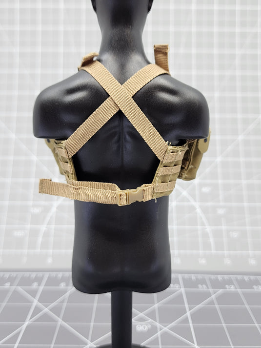 Dcu Rack Chest Rig BAM 1/6 FDE Tan Gunner Split Rack Chest Rig (BBI) – BlackOpsToys