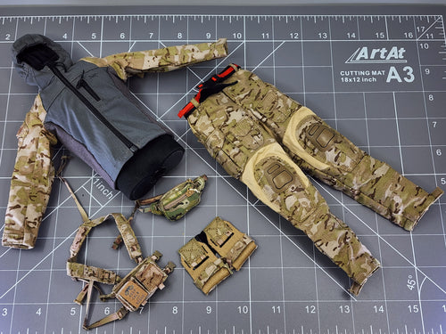 BAM 1/6 Arid Multicam Camo Combat Uniform Keep Calm And RECCE