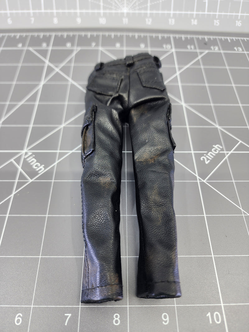 Load image into Gallery viewer, BAM 1/6 Weatherd Black Leather-Like Pants
