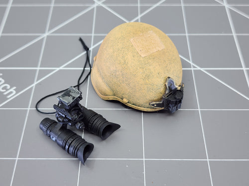 BAM 1/6 Tan Weathered Helmet W/ Binoculars (BBI)