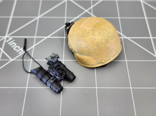 BAM 1/6 Tan Weathered Helmet W/ Binoculars (BBI)