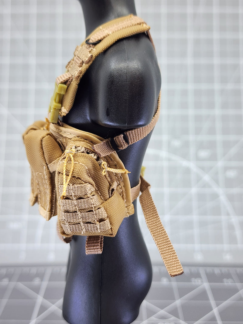 Load image into Gallery viewer, BAM 1/6 Coyote Tan Ammo Chest Carrier Pack (Toy Soldier)
