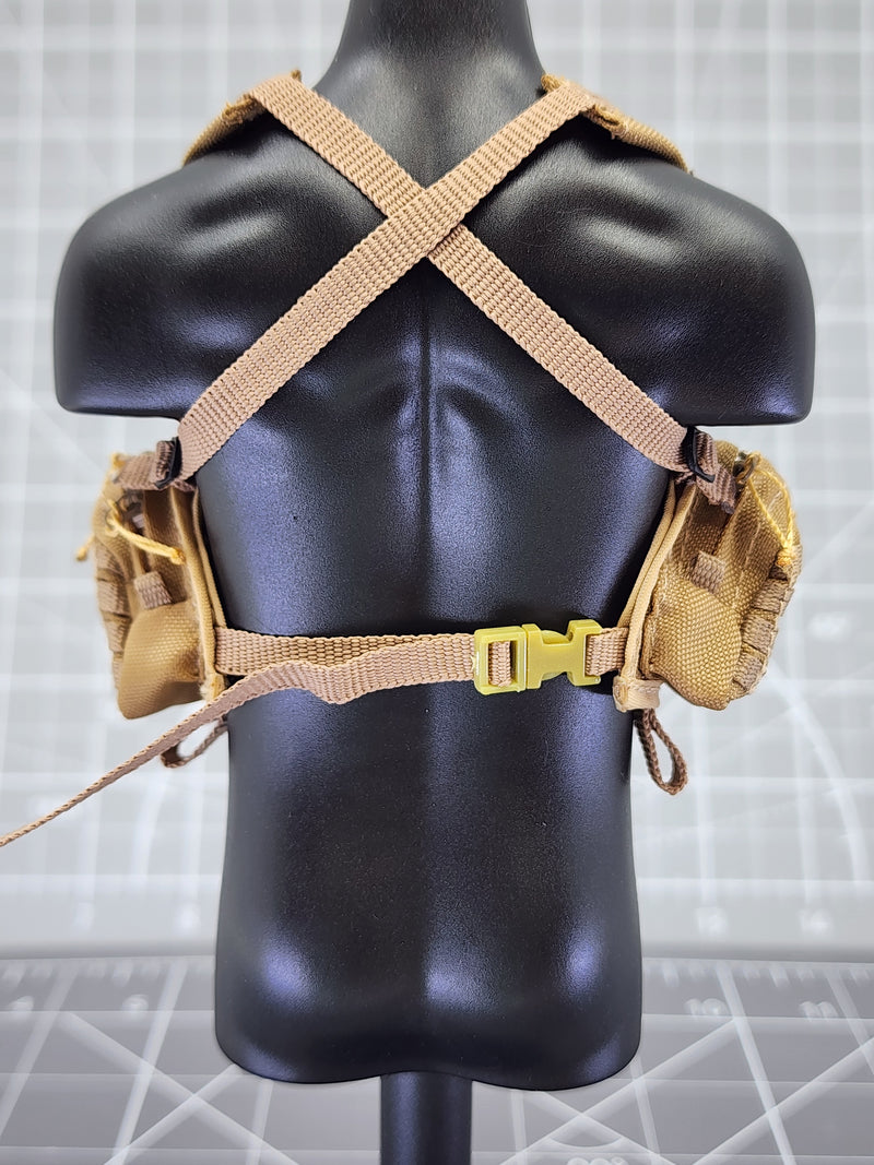 Load image into Gallery viewer, BAM 1/6 Coyote Tan Ammo Chest Carrier Pack (Toy Soldier)
