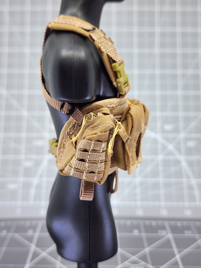 Load image into Gallery viewer, BAM 1/6 Coyote Tan Ammo Chest Carrier Pack (Toy Soldier)
