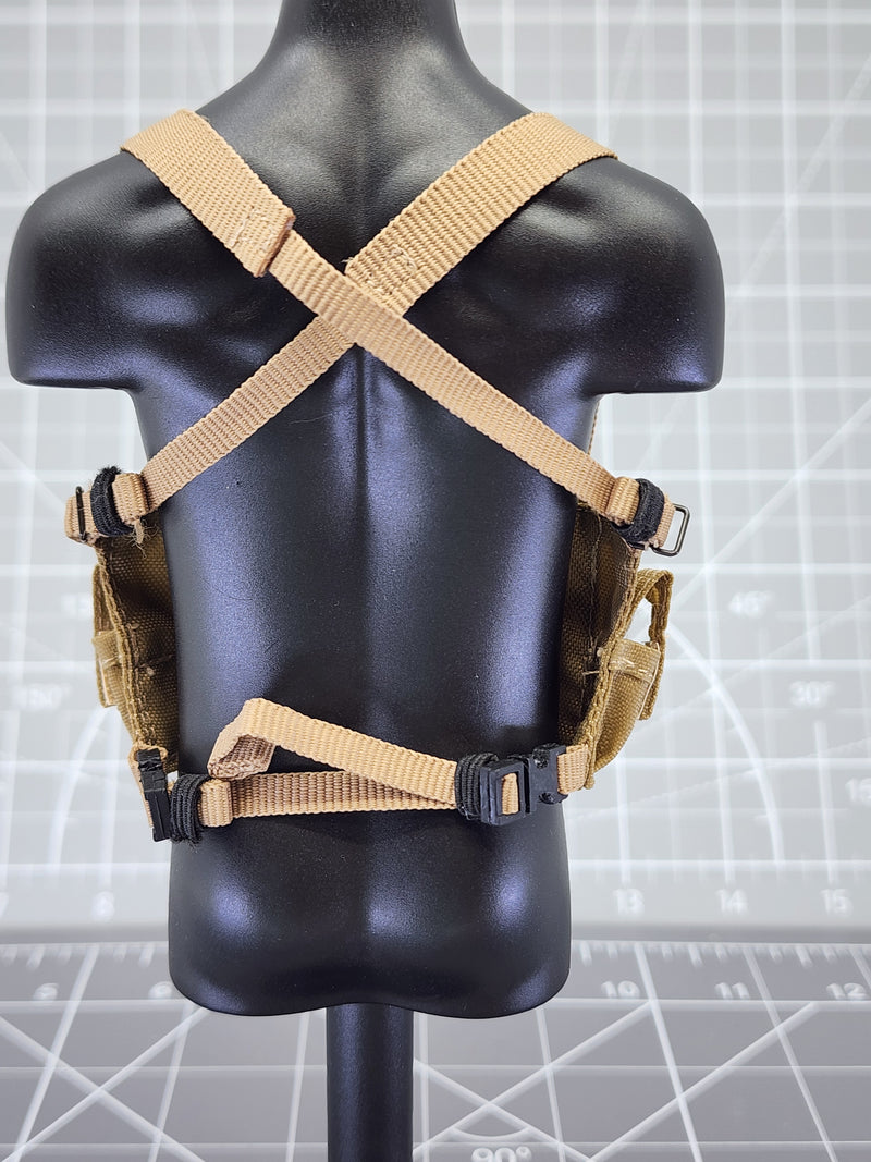 Load image into Gallery viewer, BAM 1/6 Coyote Tan Ammo Chest Carrier Pack 2 (Toy Soldier)
