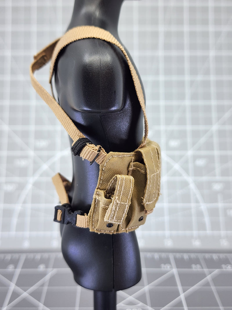 Load image into Gallery viewer, BAM 1/6 Coyote Tan Ammo Chest Carrier Pack 2 (Toy Soldier)

