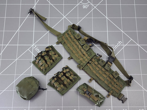 BAM 1/6 OD Green Chest Rig & Pouches (Toy Soldier)