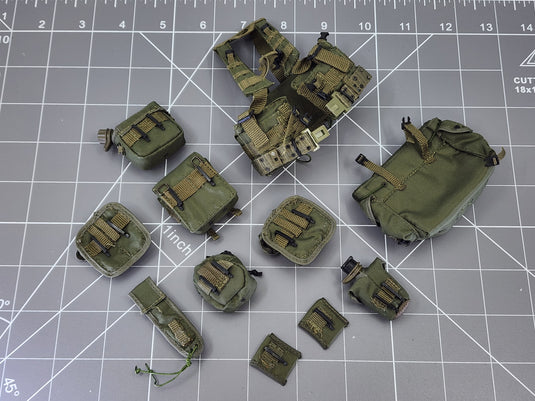 BAM 1/6 OD Green Chest Rig & Pouch Set (Toy Soldier)