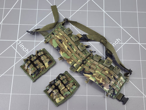 BAM 1/6 OD Green Molle Chest Rig & Pouch Set (Toy Soldier)