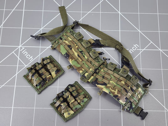 BAM 1/6 OD Green Molle Chest Rig & Pouch Set (Toy Soldier)