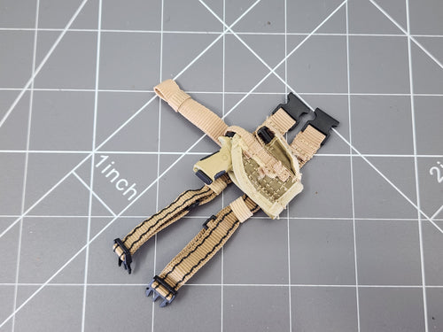 BAM 1/6 Coyote Tan Drop Leg Holster W/ Pistol (ACE)