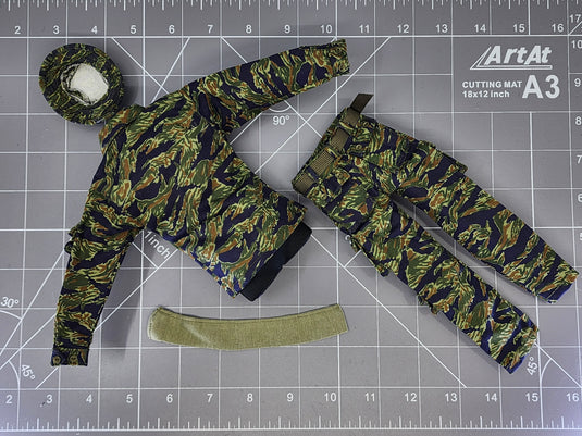 BAM 1/6 Vietnam Tiger Stripe Camo Uniform W/ Sweat Towel (Saturday Toys)