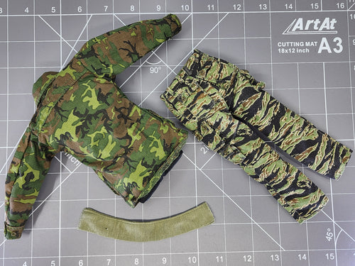 BAM 1/6 Vietnam Tiger Stripe/ Woodland Camo Uniform W/ Sweat Towel (Dragon)