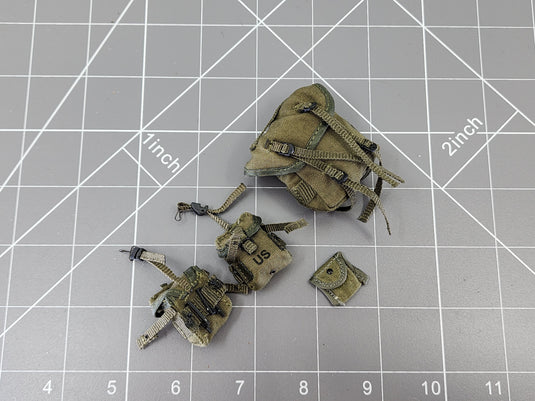 BAM 1/6 Vietnam OD Green Butt Pack & Pouch Set (Toy Soldier)