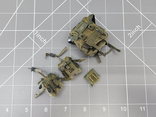 BAM 1/6 Vietnam OD Green Butt Pack & Pouch Set (Toy Soldier)