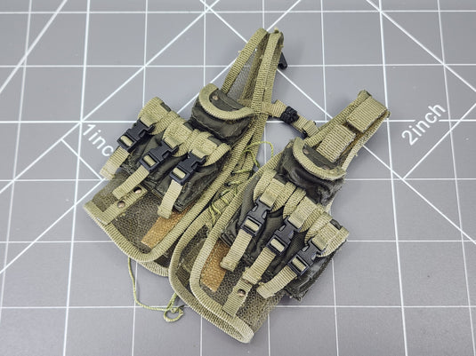 BAM 1/6 OD Green & Mesh Vest W/ Ammo Pouches (Dragon)