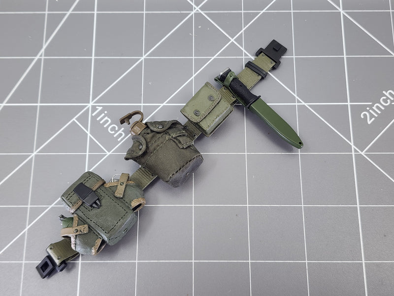 Load image into Gallery viewer, BAM 1/6 OD Green Belt W/ Knife, Canteen, &amp; Pouches (Dragon)
