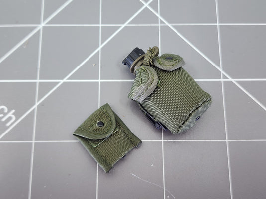 BAM 1/6 OD Green BHD Canteen & Pouch (Toy Soldier)