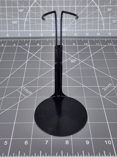 BAM 1/6 Black Round Figure Stand Metal (Shortened Waist supports)