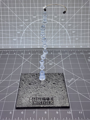 BAM 1/6 Elite Force Figure Stand W/ Silver Texture Base & Clear Flexible Stem