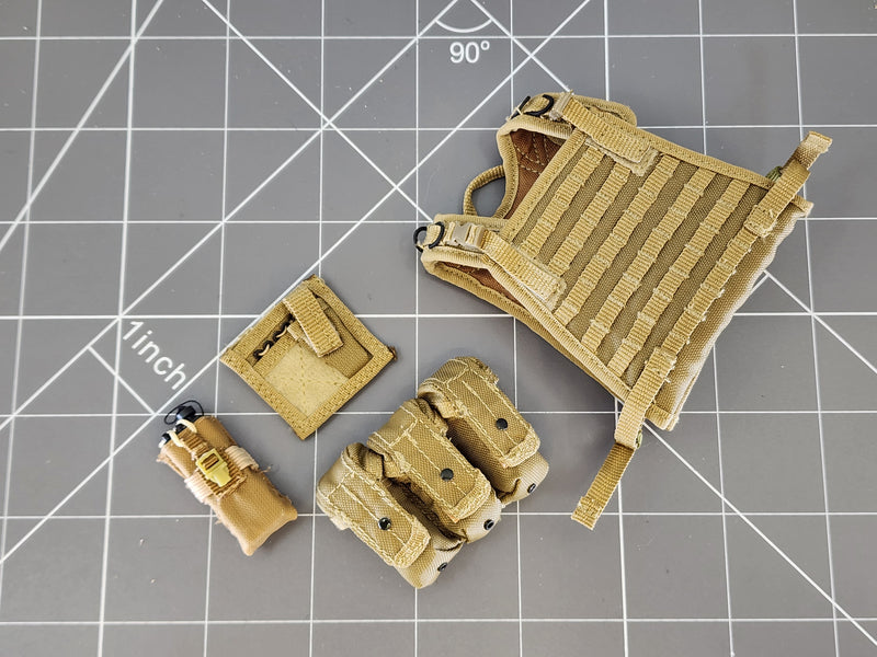 Load image into Gallery viewer, BAM 1/6 Coyote Tan Plate Carrier W/ Radio &amp; Pouches (Playhouse)
