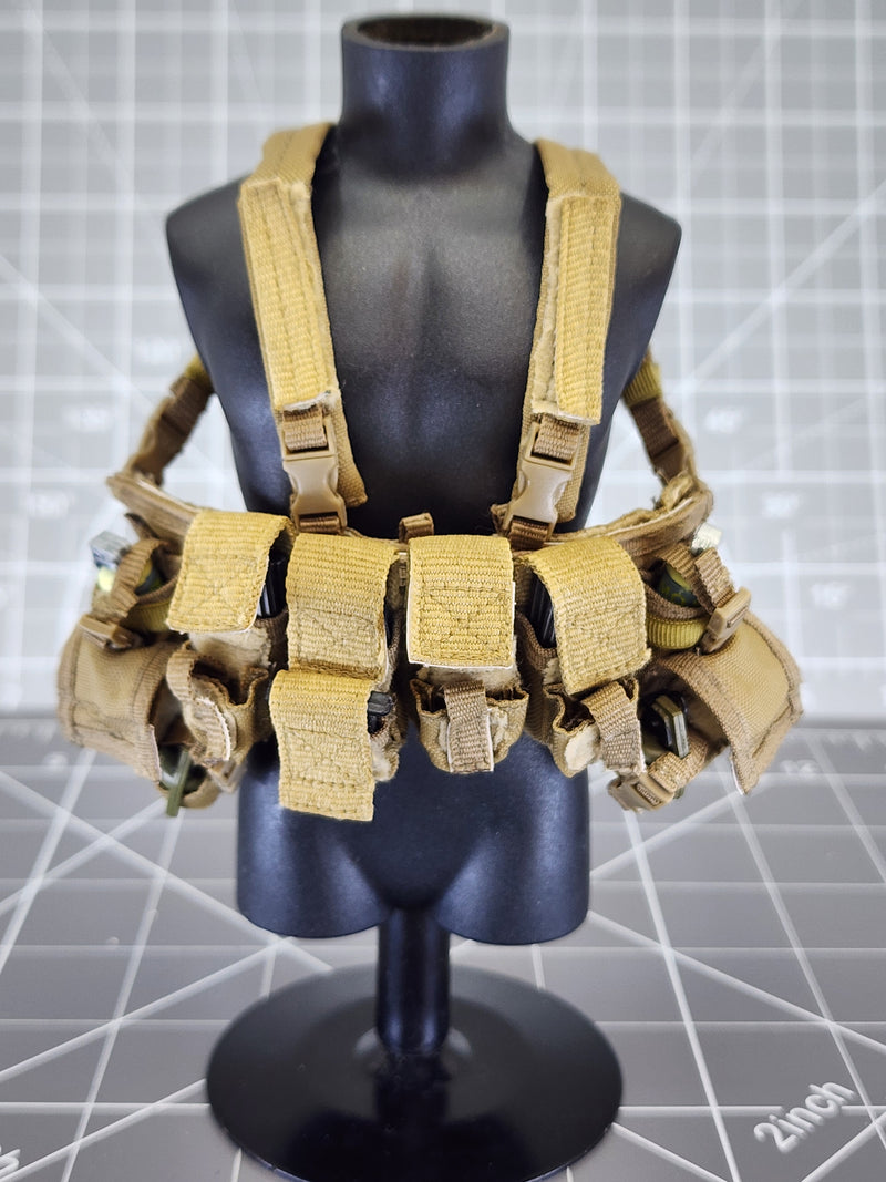 Load image into Gallery viewer, BAM 1/6 Coyote Tan Chest Rig With Ammo Pouches &amp; Grenades (Playhouse)
