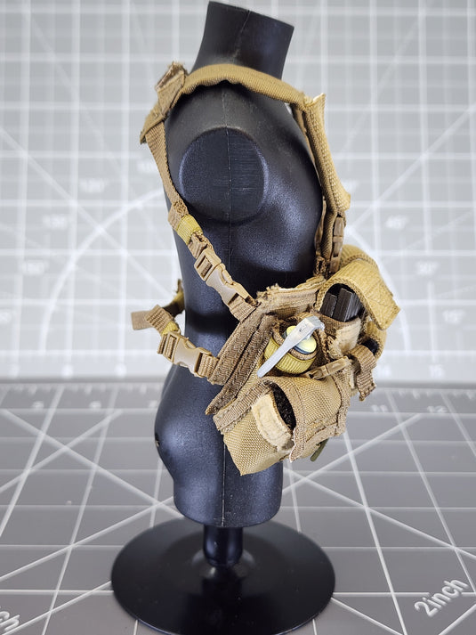 BAM 1/6 Coyote Tan Chest Rig With Ammo Pouches & Grenades (Playhouse)