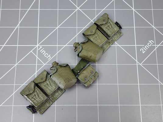 BAM 1/6 Vietnam OD Green Bar Belt W/ Pouches (Dragon)