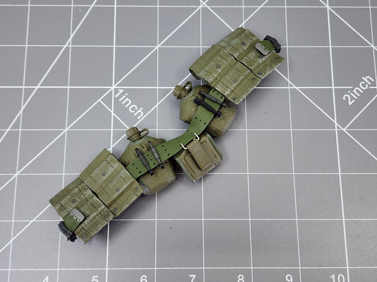 BAM 1/6 Vietnam OD Green Bar Belt W/ Pouches (Dragon)