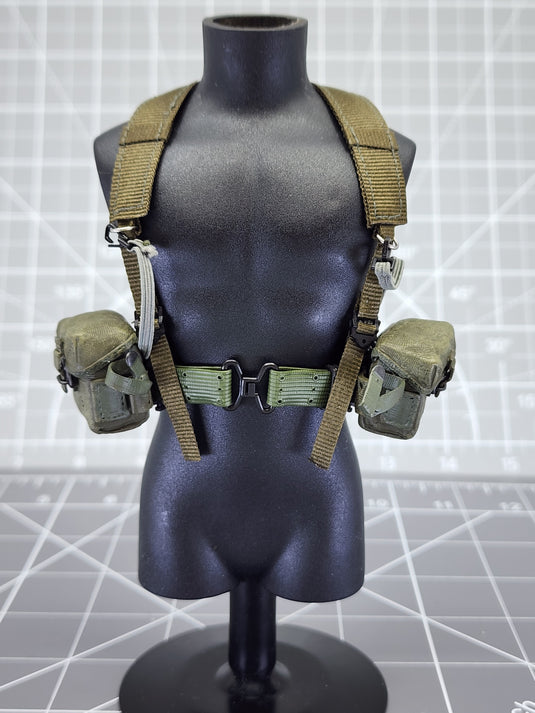 BAM 1/6 Vietnam OD Green Belt W/ Suspenders & Pouches (Dragon)