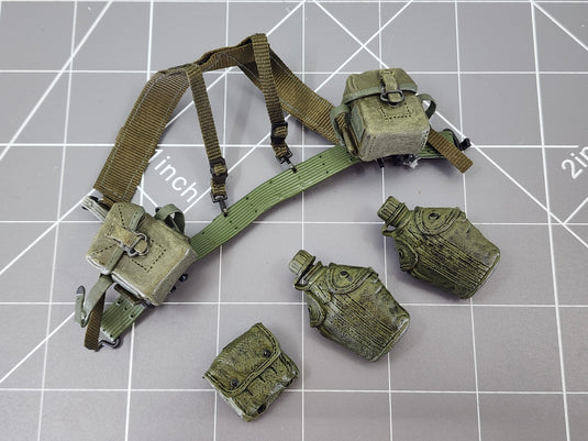 BAM 1/6 Vietnam OD Green Belt W/ Suspenders & Pouches (Dragon)