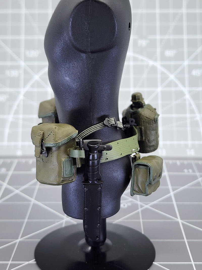 Load image into Gallery viewer, BAM 1/6 Vietnam OD Green Belt W/ Pouches &amp; Knife Ver 2 (Dragon)
