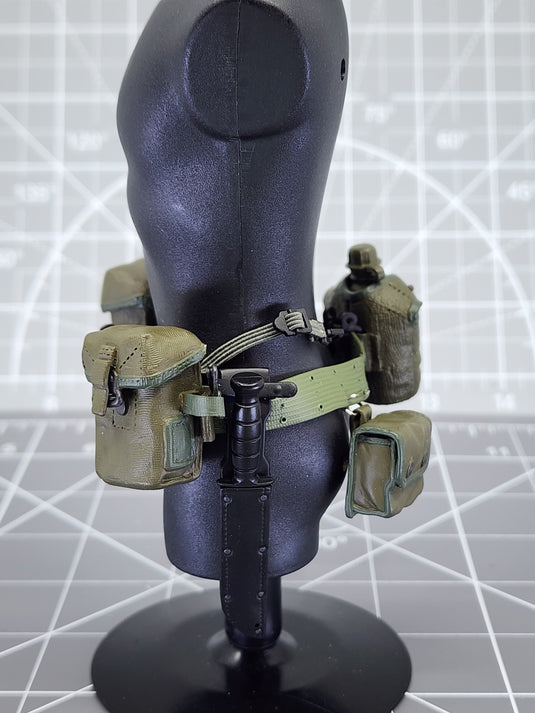 BAM 1/6 Vietnam OD Green Belt W/ Pouches & Knife Ver 2 (Dragon)