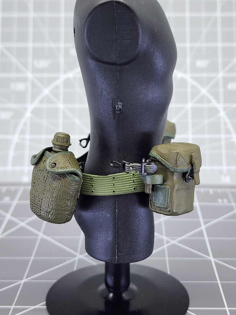 Load image into Gallery viewer, BAM 1/6 Vietnam OD Green Belt W/ Pouches &amp; Knife Ver 2 (Dragon)
