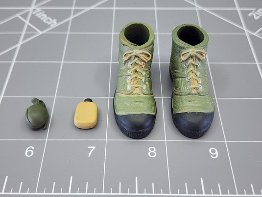 BAM 1/6 Vietnam NVA OD Green Boots (Foot Type) (21 Century)