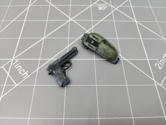 BAM 1/6 M9 Pistol W/ OD Green Belt Holster (Dragon)