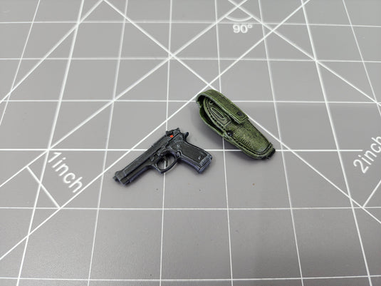 BAM 1/6 M9 Pistol W/ OD Green Belt Holster (Dragon)