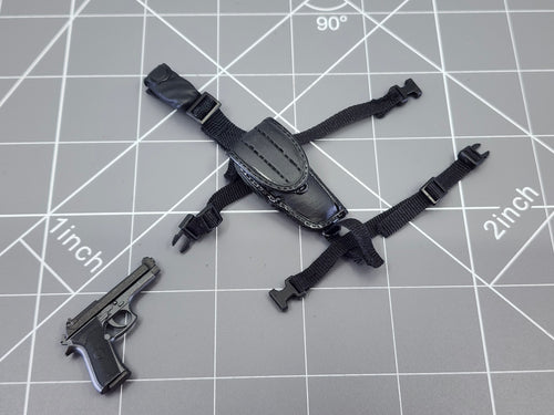 BAM 1/6 M9 Pistol W/ Black Drop Leg Holster (Dragon)