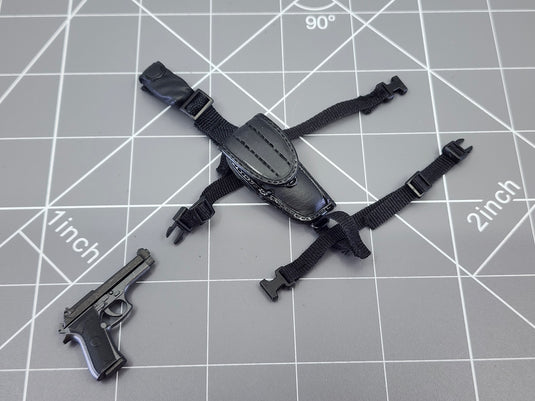 BAM 1/6 M9 Pistol W/ Black Drop Leg Holster (Dragon)
